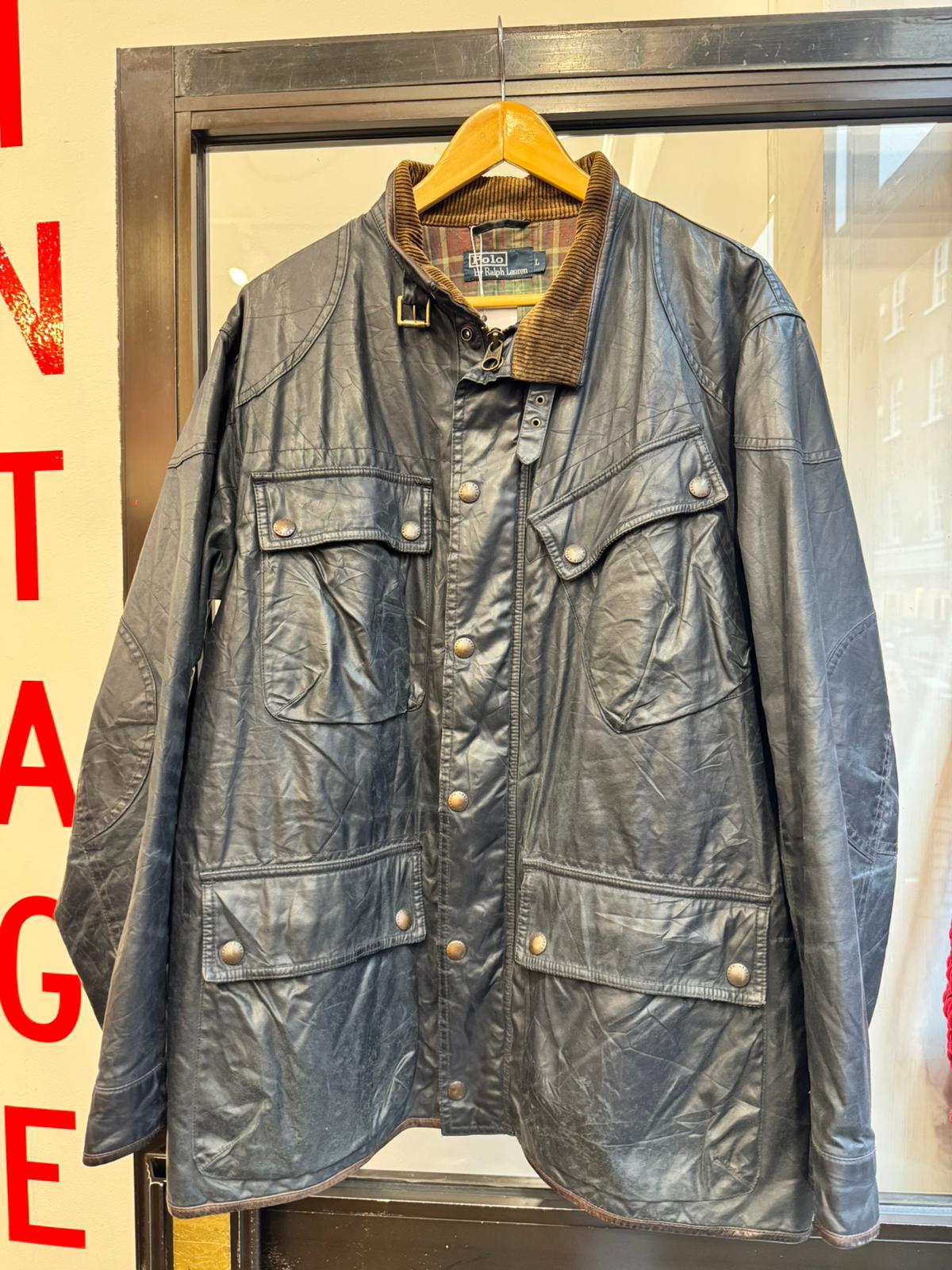 Polo by Ralph Lauren Large Black Leather Outerwear Jacket