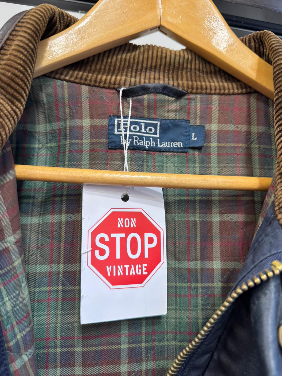 Polo by Ralph Lauren Large Black Leather Outerwear Jacket